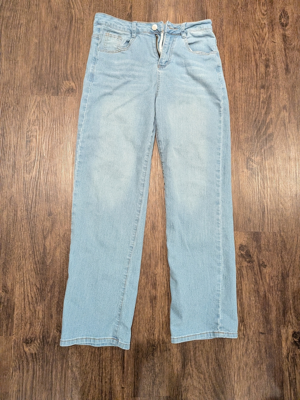 Light Wash Straight-Leg Jeans